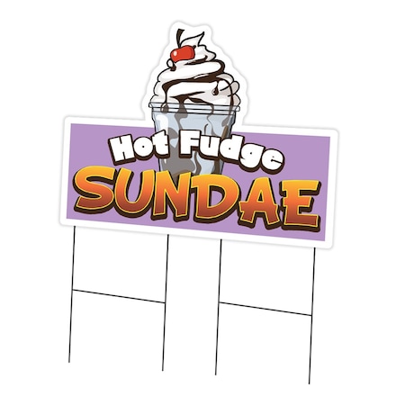 Signmission Hot Fudge Sundae Die Cut Yard & Stake outdoor plastic coroplast window, C-DC-2436-Hot Fudge Sundae19 C-DC-2436-Hot Fudge Sundae19