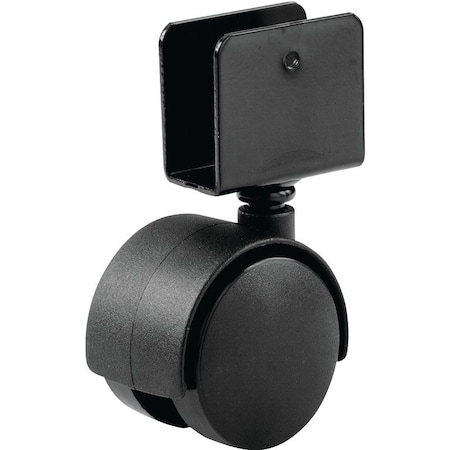 Shepherd Hardware Swivel Caster, 1-5/8 in Dia Wheel, 3/4 in W Wheel, Nylon Wheel, Black, 40 lb 9420