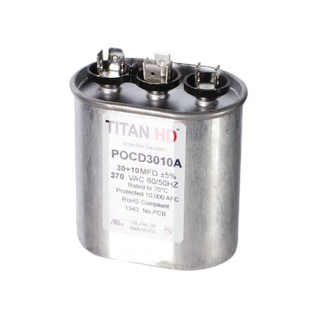 Diversitech TITAN HD 30+10MFD, 370V OVAL POCD3010A