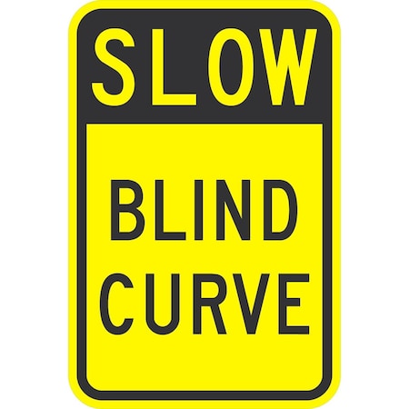 Lyle Slow Blind Curve, 12x18, Diamond Grade, Yellow G-2561-DG_12x18
