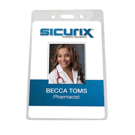 Sicurix ID Badge Holder, Government/Military, Vertical, 50PK 67880