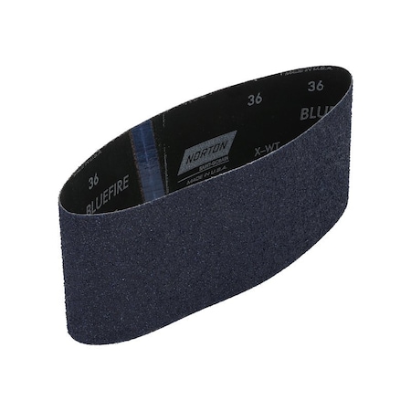 Norton Co 0 Sanding Belt, 4 in W, 24 in L, 36 Grit, Extra Coarse, Zirconia Aluminum Abrasive 5474