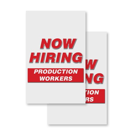 Signmission Production Workers, Vinyl Decals Only 24 Inch x 36 Inch, Vinyl Decal, 2PK DSB-2436-2PACK-PRODUCTION WORKERS