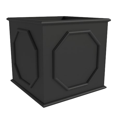 Leisuremod Sprout Square Fiberstone & MgO Clay Planter with Protective Cover, Weatherproof, No Assembly SP13BL