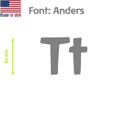 Aacc Self-Adhesive Vinyl Letter: t, Scale: 3 cm. Color: Gray Font: Anders by, 8PK AACC-Anders-lt-Gray-M3x8
