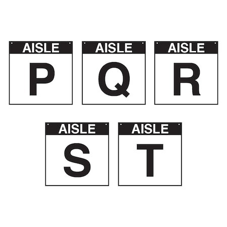 5S Supplies Warehouse Aisle P-T Sign - 24in x 24in - SINGLE - BRKT - PVC AISLE-P-T-24X24-SINGLE-BRKT