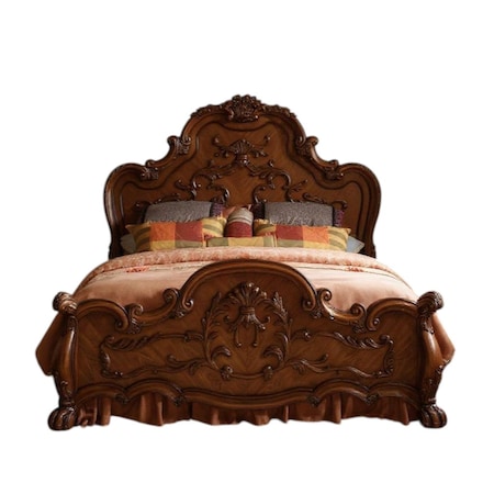 Homeroots Brown Solid Wood Bed Frame 346998