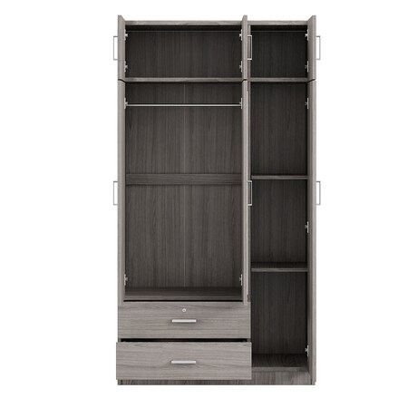Homeroots Two Piece Gray Solid and Manufactured Wood Bedroom Set 662338