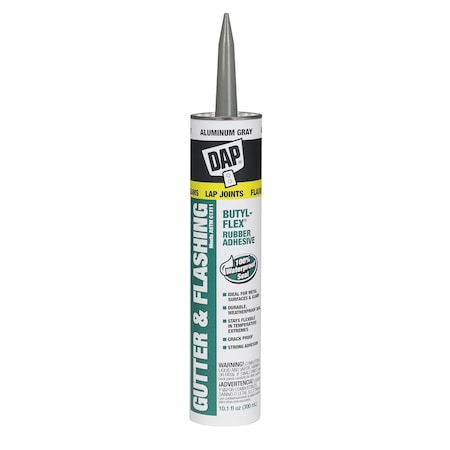 Dap Sealant, 10 oz, Cartridge, Aluminum Gray, Hybrid Base, Butyl-Flex 18188