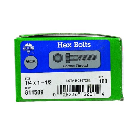 Hillman Grade 2 Hex Bolt, Steel 811509