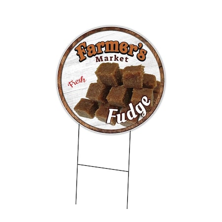 Signmission Farmers Market Fudge Double Sided Corrugated Plastic Circle Yard Sign, C-16-CIR-DS-WS-Fudge C-16-CIR-DS-WS-Fudge