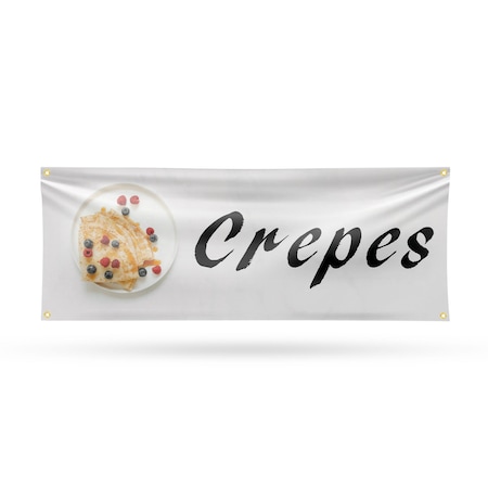 Signmission Crepes, 18 Inch x 48 Inch, Vinyl Banner B-30534