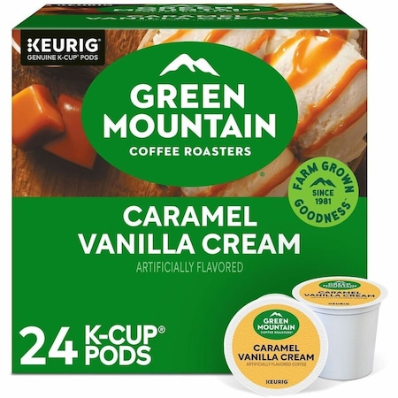 Green Mountain Coffee Roasters K-Cup Caramel Vanilla Cream Coffee, Compatible with Keurig Brewer, Regular, K-Cup, 24PK 5000330109
