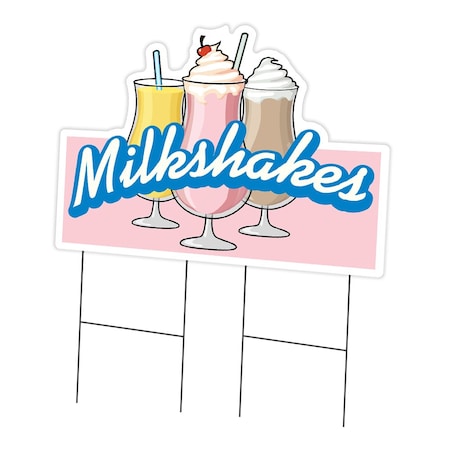 Signmission Milkshakes Yard Sign & Stake outdoor plastic coroplast window, C-DC-2436-Milkshakes C-DC-2436-Milkshakes