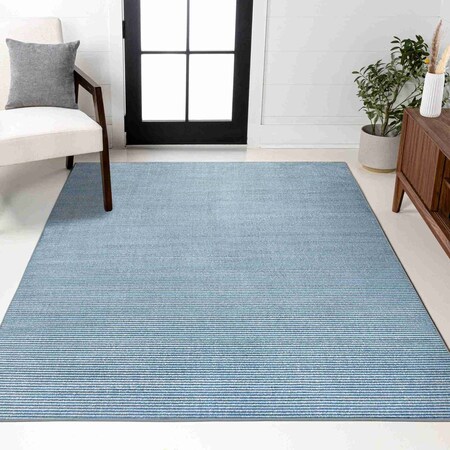 Jonathan Y Cole Modern Minimalist Pinstripe High-Low Blue/White 3 ft. x 5 ft. Area Rug CAR101B-3