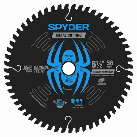 Spyder 6-1/2-Inch 56-Tooth Saw Blade for Medium Aluminum 13516