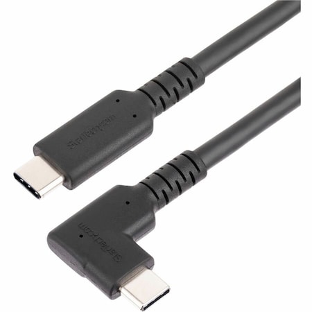 Startech.Com 3FT 1M RUGGED RIGHT ANGLE USB-C CABLE, USB 10 GBPS, USB C TO C DATA TRANSFER CABLE, 4K 60HZ DP RUSB31CC1MBR