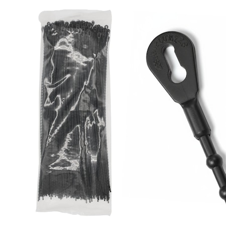 Cable Ties Unlimited Beaded Cable Tie, 14 in L, 75 lb Strength, 4.0 in Max Bundle Dia, Nylon 6/6, UV-Rated, Black, 250PK Bead-14-75-0H