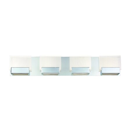 Eurofase Sonic Contemporary LED Bathbar, 4-Light, 2000 Lumens, Clear/Chrome 31440-011