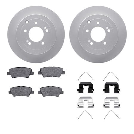 Dynamic Friction Co DFC GEOSPEC Coated Rotors with 5000 Brake Pads - Ceramic and Hardware 4512-03176