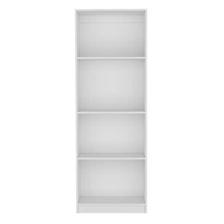 Homeroots 71" White Wood Four Tier Bookcase 546592