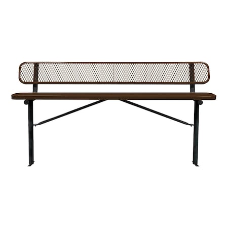 Leisure Craft Bench/Back, Ingroud Mount, 8ft., Brown B8WBIG-BROWN