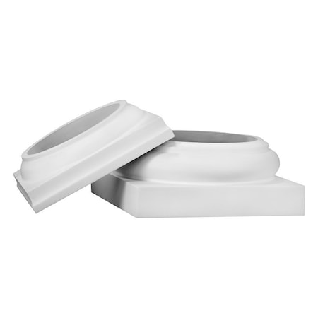 Hb&G PermaCast Plus Series Cap and Base Set, Round, Polyurethane, For: 8 in Size Column 45081