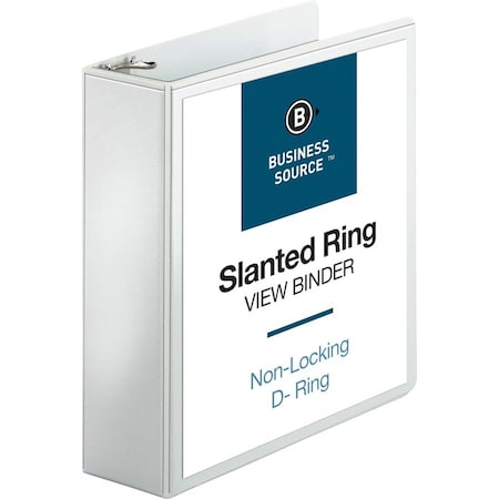 Business Source Ring Binder, White, Clear Sleeve BSN28443