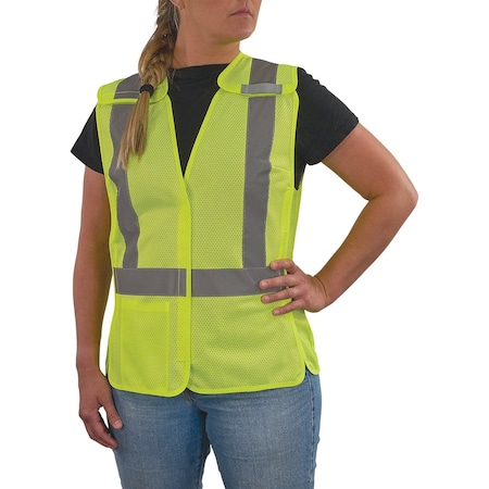 Ergodyne L Lime Class 2 Womens Hi-Vis Breakaway Vest - HL 8215BAW-S