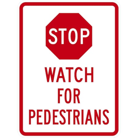 Lyle Stop Watch For Pedestrians, 18x24, Engineer Grade, White G-10020-EG_18x24