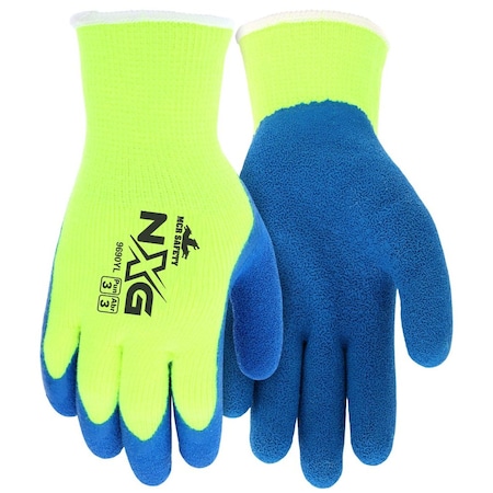 Mcr Safety Dipped Insulated General Purpose Gloves, Coated, Standard Finger Style, Large, Latex Palm 9690YL