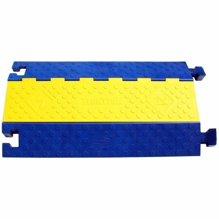 Hubbell Wiring Device-Kellems Cable Protector, 3-1/8 in H, 3 ft L, 20 in W, 3 Channel, Polyurethane, Blue, Yellow HBLTT3B