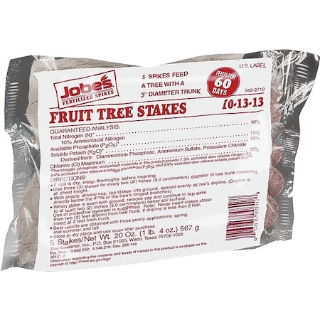 Jobes Stakes Fruit Tree Jobes 5Pk 02012