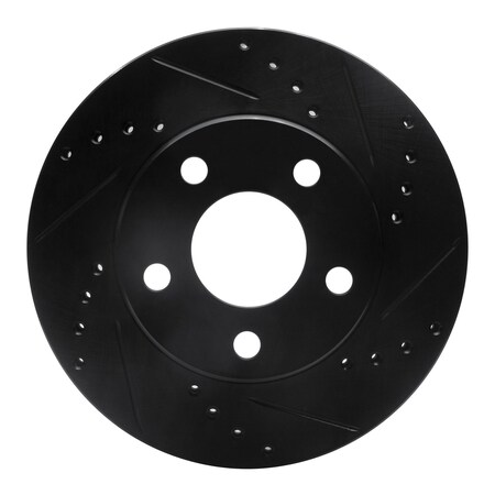 Dynamic Friction Co DFC Brake Rotor - Drilled and Slotted - Black 633-47026R
