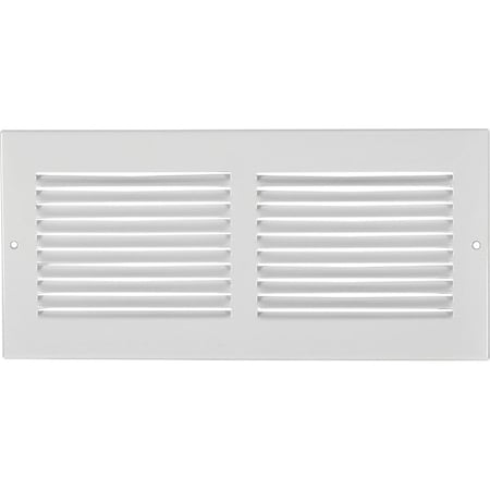 Imperial Sidewall Grille, 1114 in L, 514 in W, Steel, White RG0341