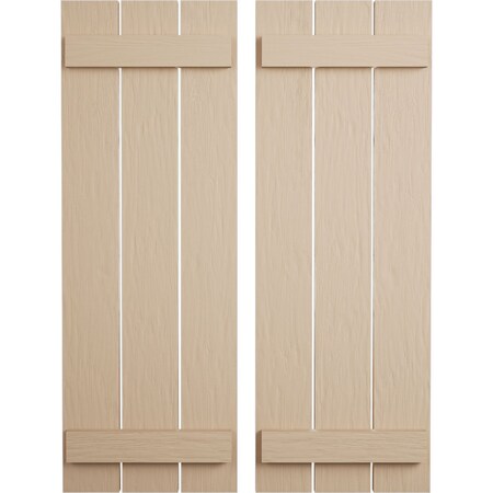 Ekena Millwork Rustic Three Board Spaced Board-n-Batten Rough Sawn Faux Wood Shutters, 17 1/2W x 52H, PR SHUBSS17X52RSPR