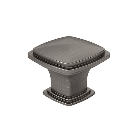 Richelieu Hardware Charlemagne Collection 1 1/4-inch 31 mm Antique Nickel Transitional Square Cabinet Knob BP81091143