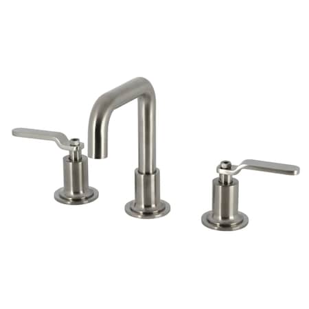 Kingston Brass Widespread Bathroom Faucet with Push Pop-Up Drain, Brushed Nickel KS142KLBN