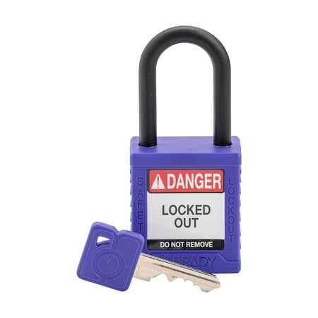 Brady Velocity Lockout Padlocks Nylon 1.5in Clearance KD Plastic Shackle Purple SDPL-PRP-38PL-KD