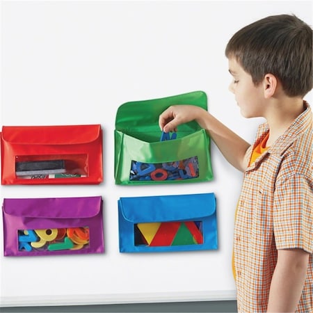 Lorell Magnetic Storage Pockets - Assorted, 4 Piece LRNLER6447