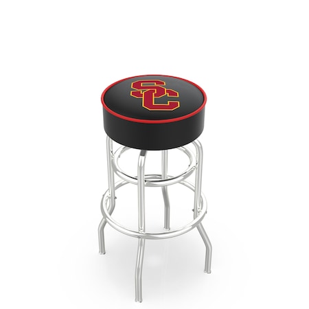 Holland Bar Stool Co 25" USC Trojans Cushion Seat, 2-Ring Chrome Swivel Bar Stool L7C125SouCal