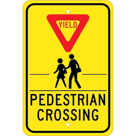 Nmc Yield Pedestrian Crossing Sign, TM169K TM169K