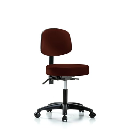 Blue Ridge Ergonomics Desk Stool, Vinyl, Bk, Tilt Casters, Burg BR-VDHST-RG-T1-RC-8569