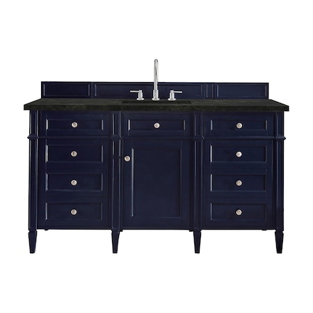 James Martin Vanities Brittany 60" Single Vanity, Victory Blue, w/ 3 CM Phantome Eclos Top 650-V60S-VBL-3PHT