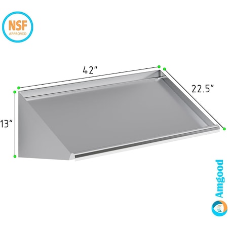 Amgood 42 in. Stainless Steel Wall Mounted Slanted Rack Shelf WS-SGR-42 ...