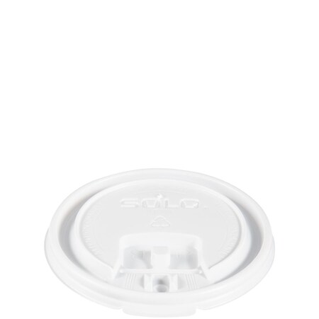 Solo Cup PS Plastic Liftback 'n' Lock Lid White 8 oz LB3081-00007