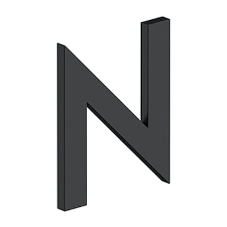 Deltana 4 Stainless Steel House Letter N with Risers Black Finish RNBNU19