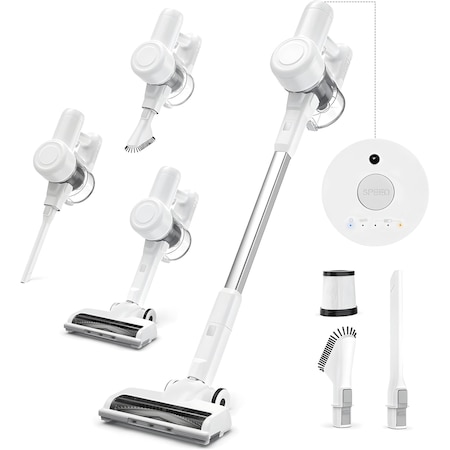 Simple Deluxe Cordless Vacuum Cleaner, Stick Vac with LED, 45 Mins Powerful Suction Electric Rechargeable, Handhe 3A88HKVACUSTICK24KPAWHT