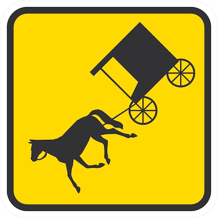 Lyle W11-14, Horse & Buggy Traffic Symbol, 12x12, Engineer Grade, Yellow G-2040-EG_12x12