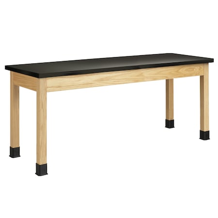 Diversified Spaces Plain Apron Table, Oak, Wood Frame, 72 in W, Black P730LBBK30N